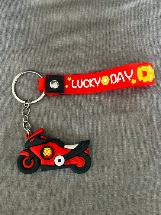 Lucky Day Iron Man Biker Keychain