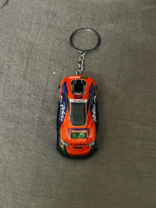 Orange Racing Car Keychain