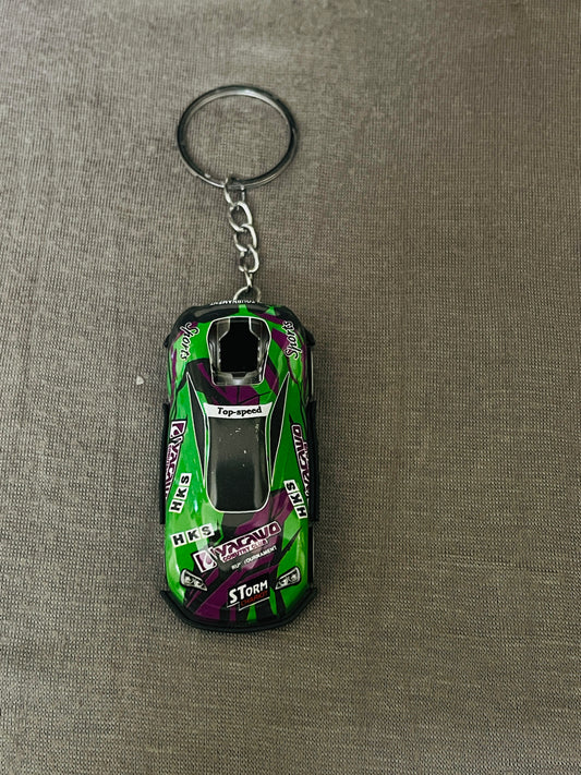 Green Racing Car Keychain