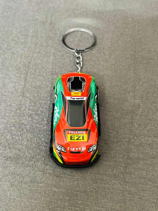 Red Green Racing Car Keychain