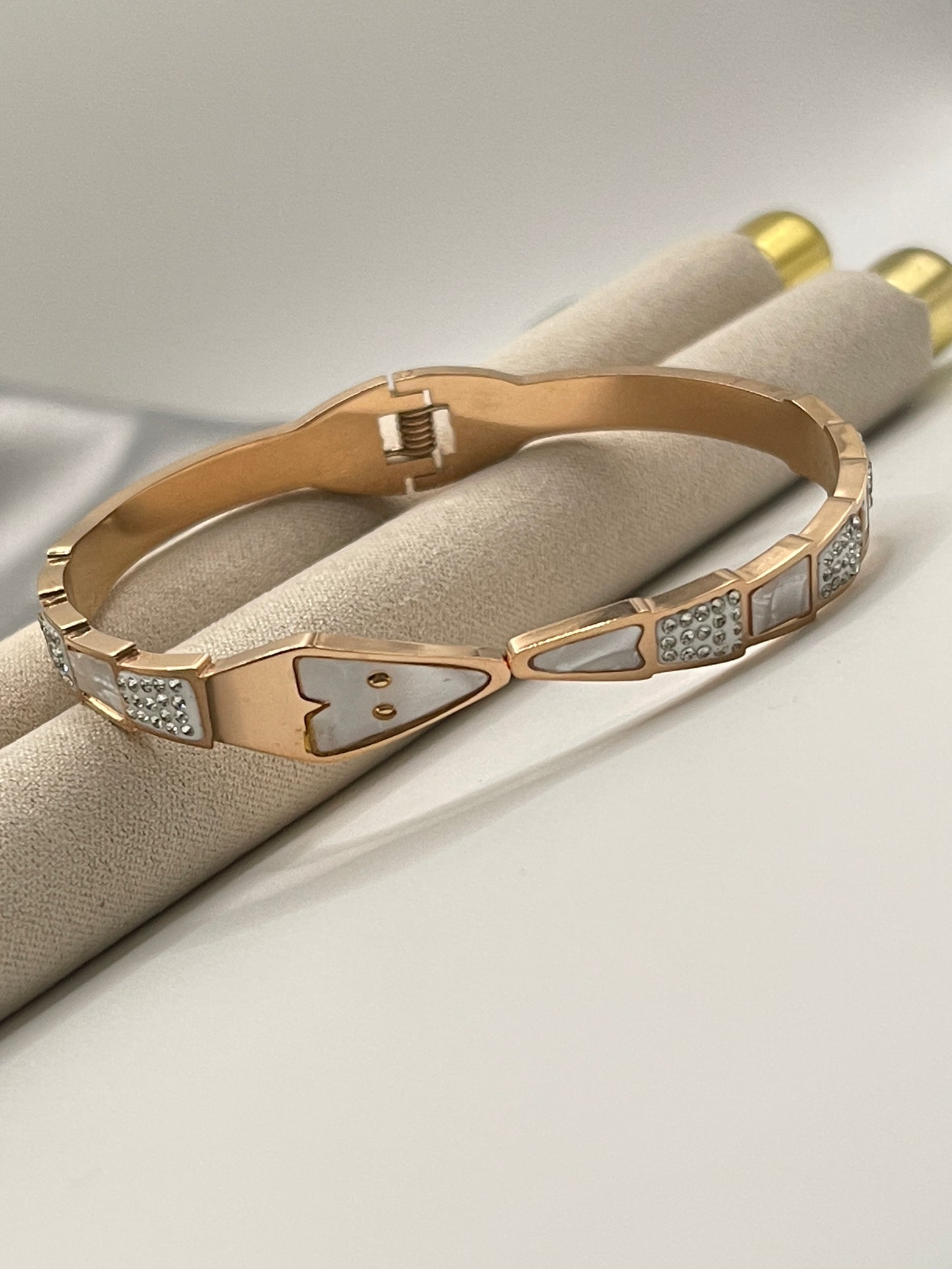 Pave Inlay Rose Gold Bangle