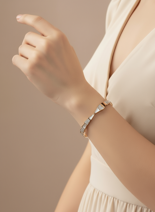Pave Inlay Rose Gold Bangle