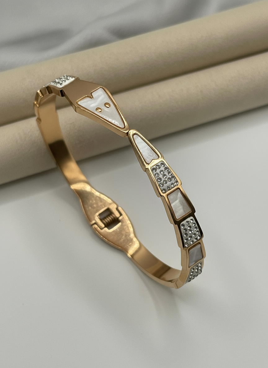 Pave Inlay Rose Gold Bangle