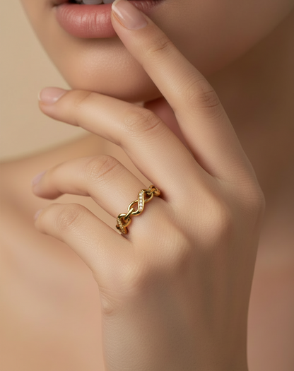 Infinity Link Ring – Gold