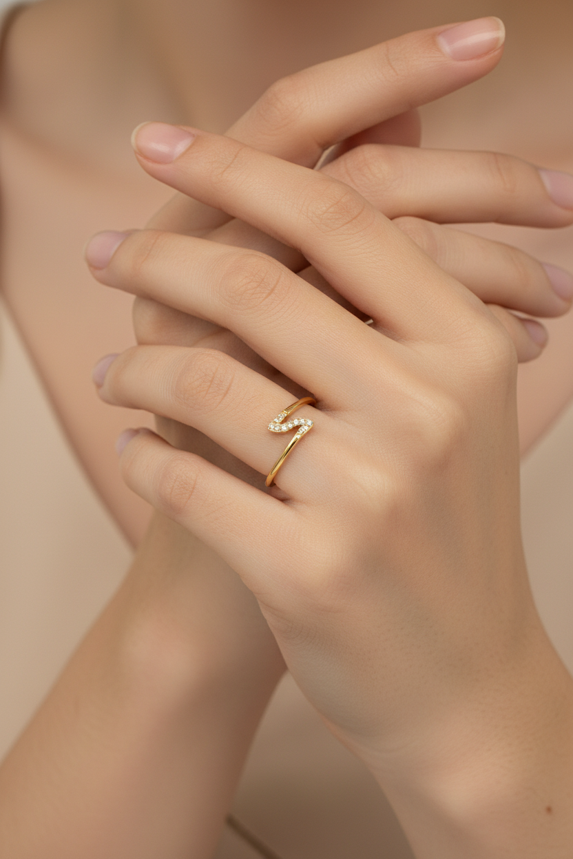 Crystal Wave Open Ring