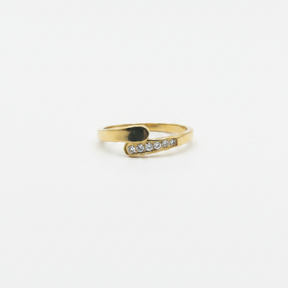 Gold Plated Diamond-Cut Bar Ring