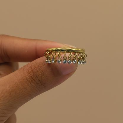 Crystal Charm Dangle Ring