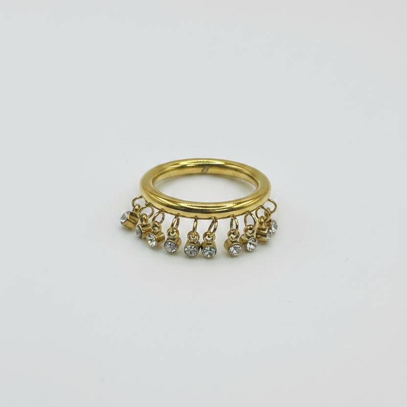 Crystal Charm Dangle Ring