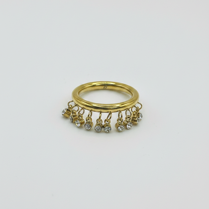 Crystal Charm Dangle Ring