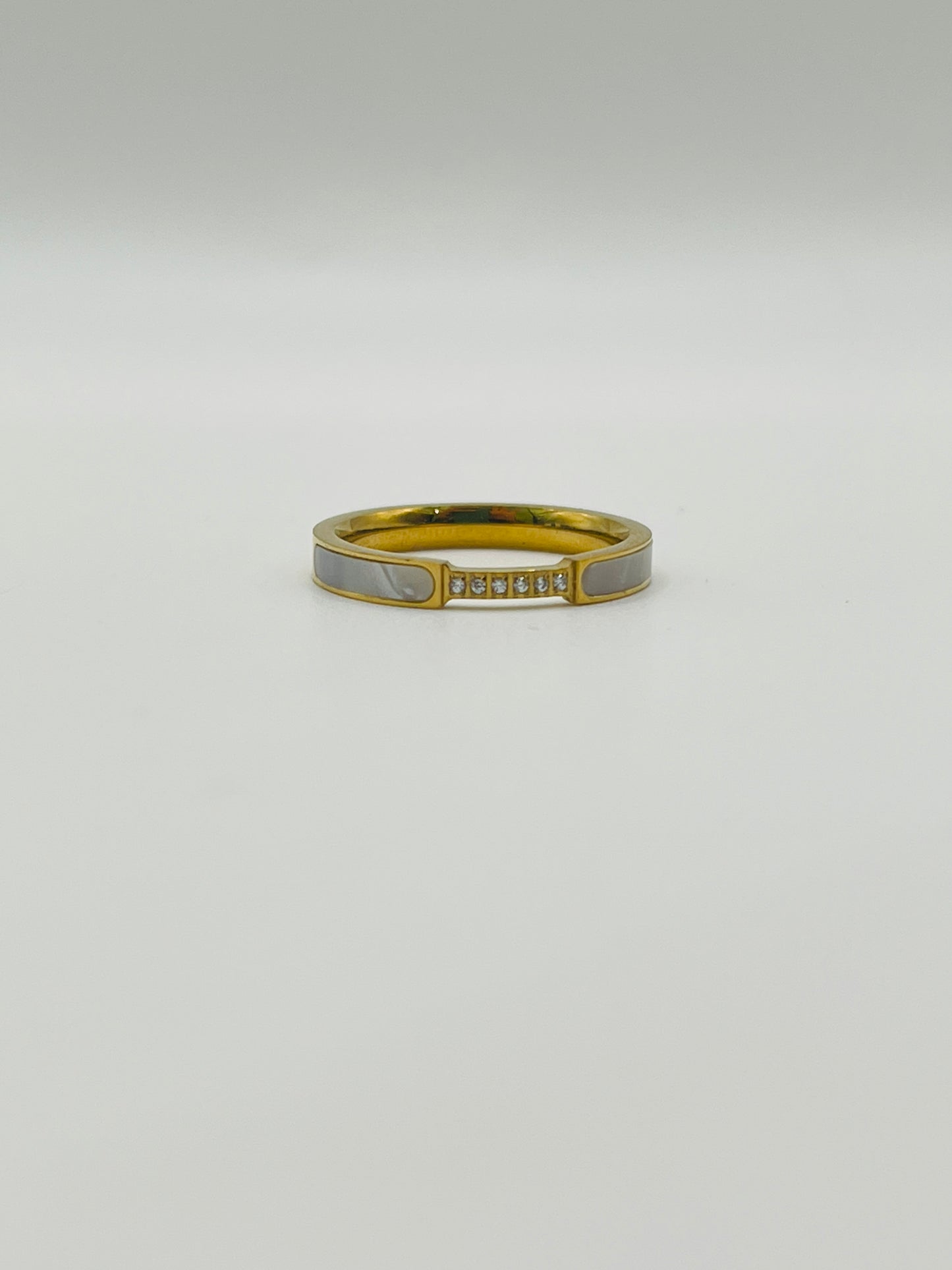 Mother of Pearl Crystal Ring
