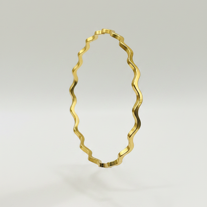 Gold Wave Bangle