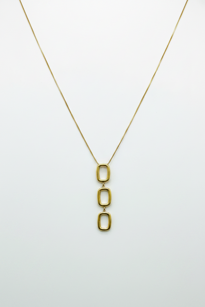 Triple Rectangle Drop Necklace