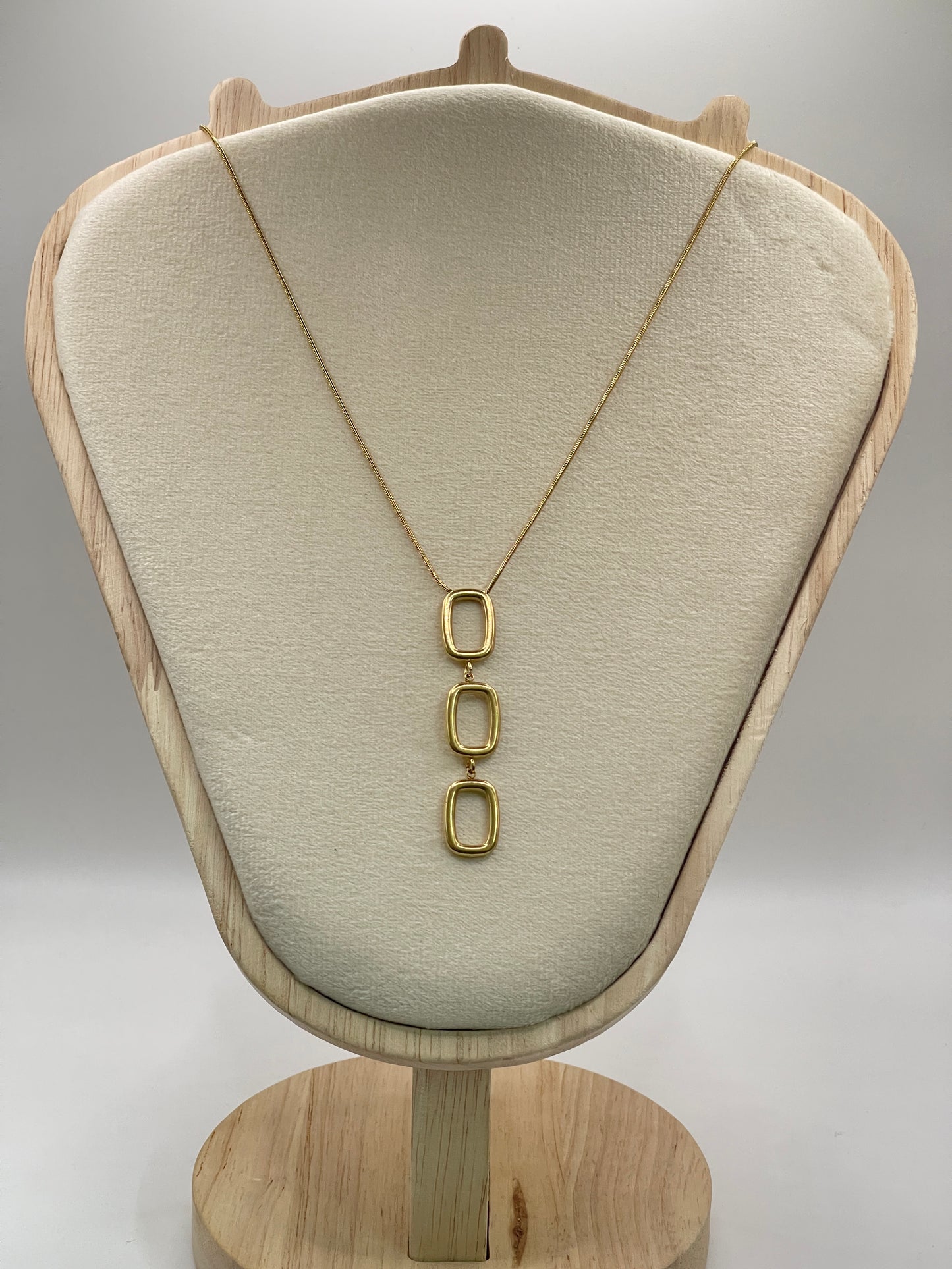 Triple Rectangle Drop Necklace