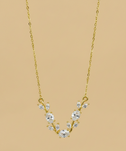Tulip Necklace White Stone