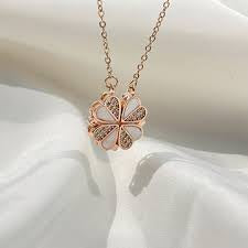Rose Gold Convertible 2-in-1 Magnetic Clover Necklace