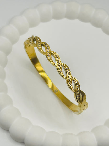 Twisted Crystal Elegance Bangle