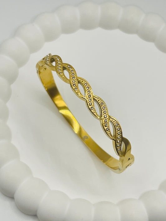 Twisted Crystal Elegance Bangle