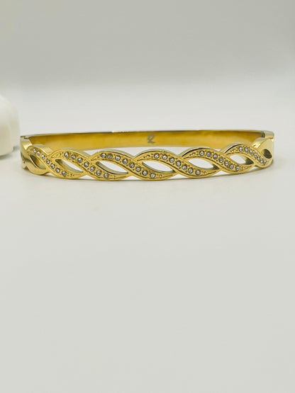 Twisted Crystal Elegance Bangle