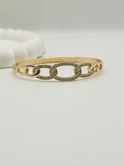 Rose Gold Crystal Link Bangle