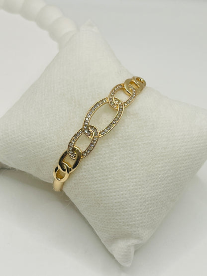 Rose Gold Crystal Link Bangle