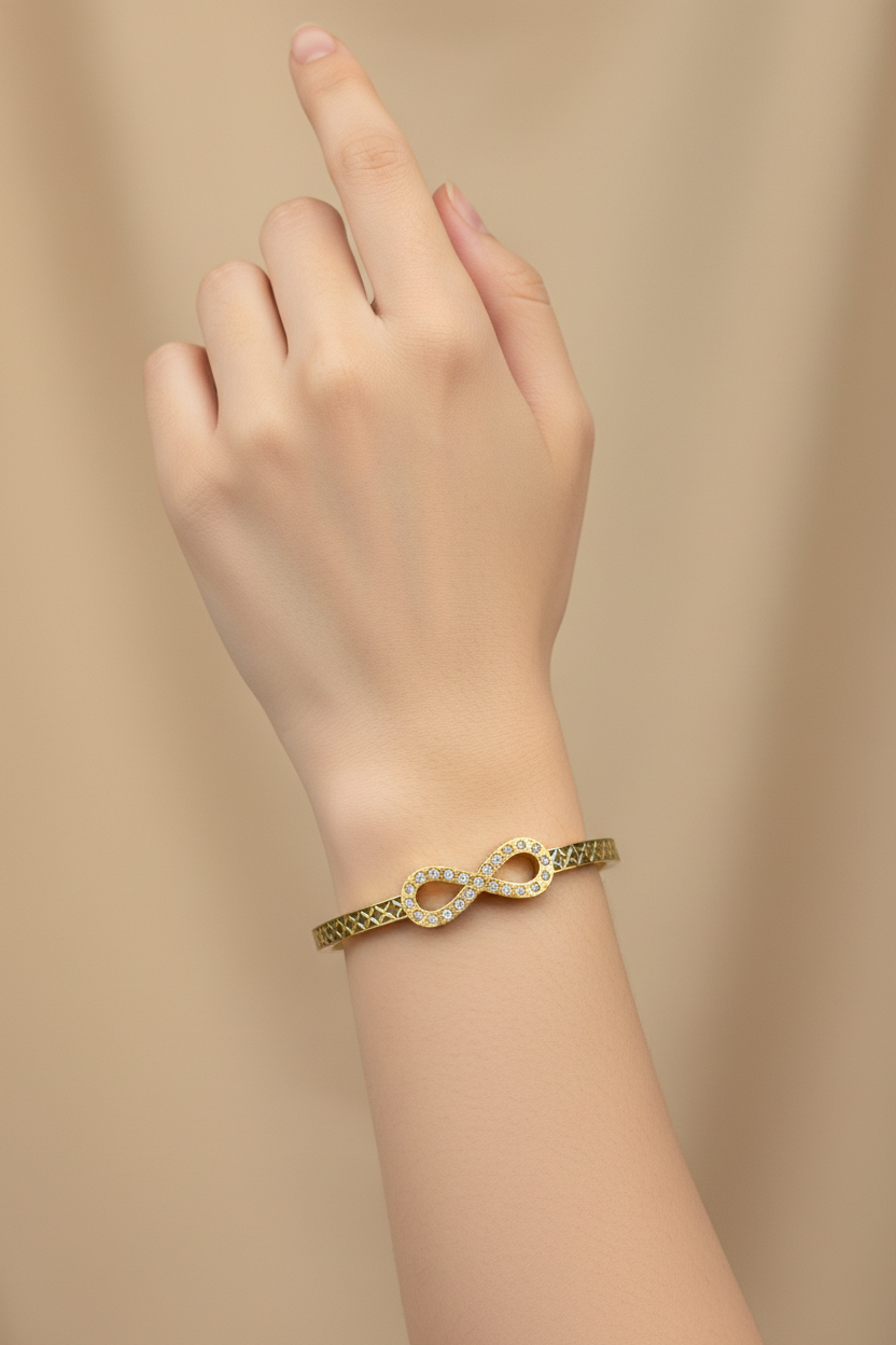 Infinity Spark Gold Plated Bangle