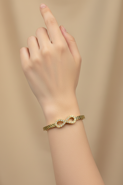 Infinity Spark Gold Plated Bangle