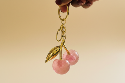 Ruby Cherry Charm Keychain