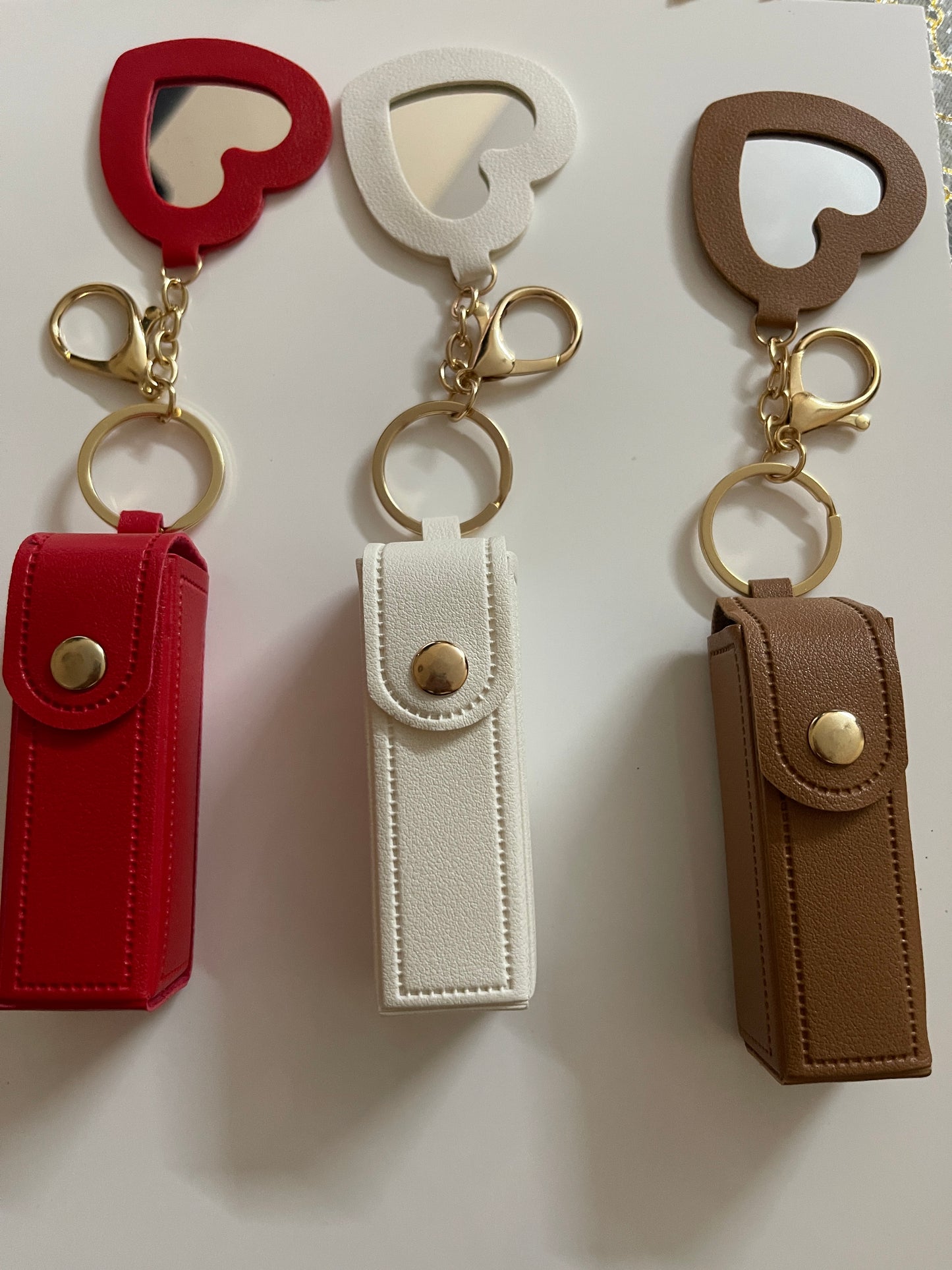 Mirror Lipstick Charm Keychain