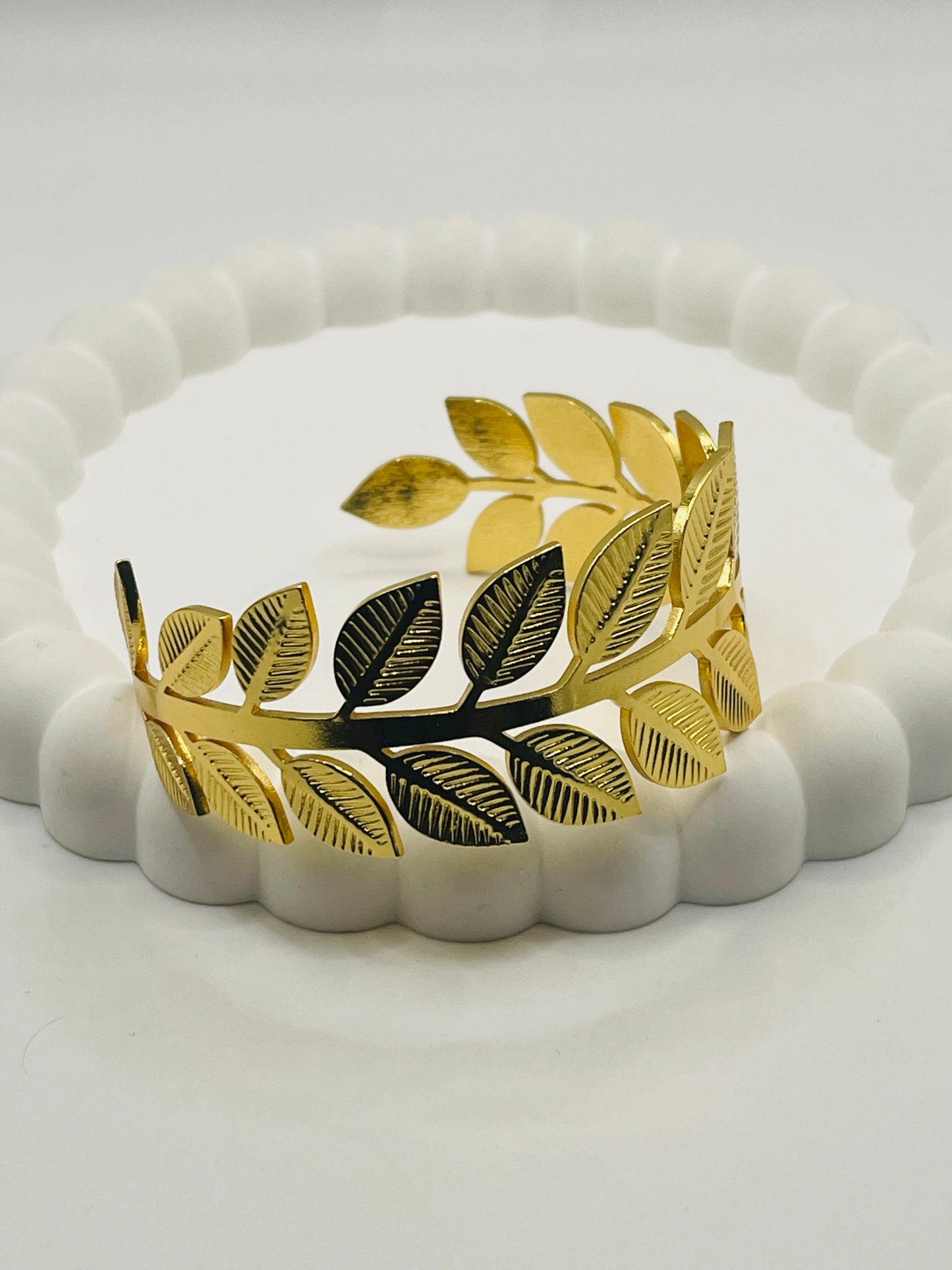 Gold Leaf Cuff Bangle