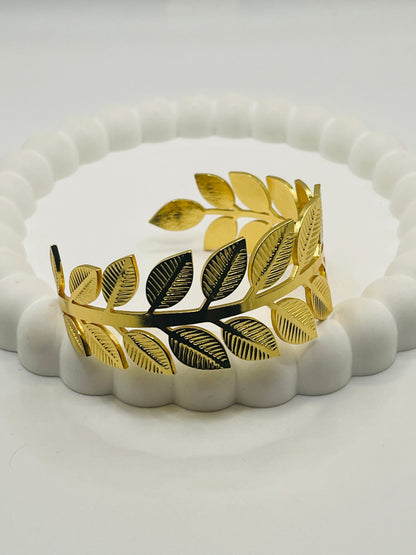 Gold Leaf Cuff Bangle