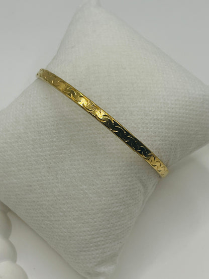 Gold Engraved Bangle