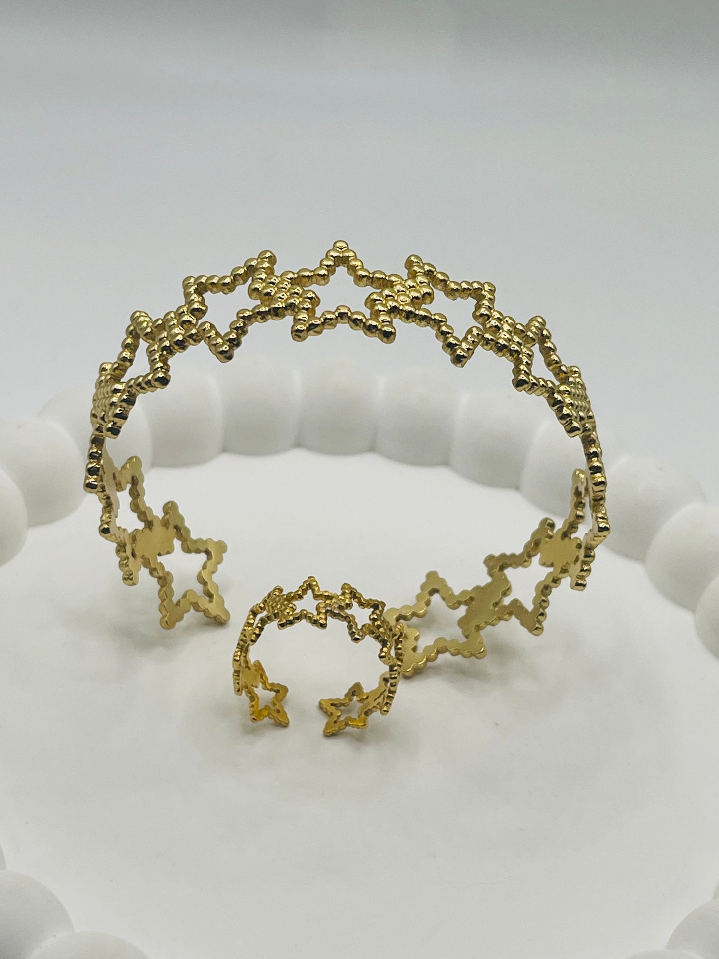 Adjustable Cuff Bangle & Ring Combo Set