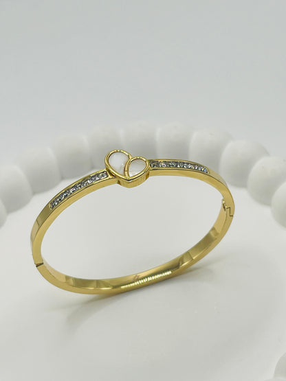 Baby Size Heart Shell Bangle