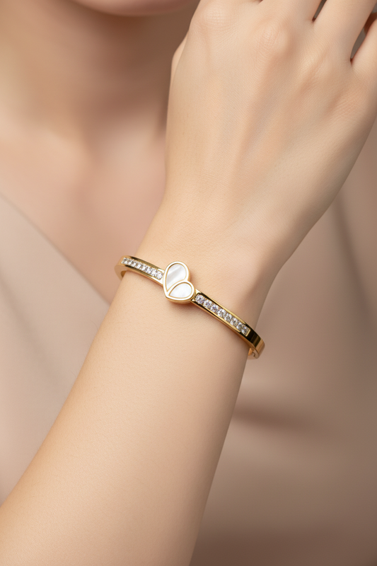 Baby Size Heart Shell Bangle