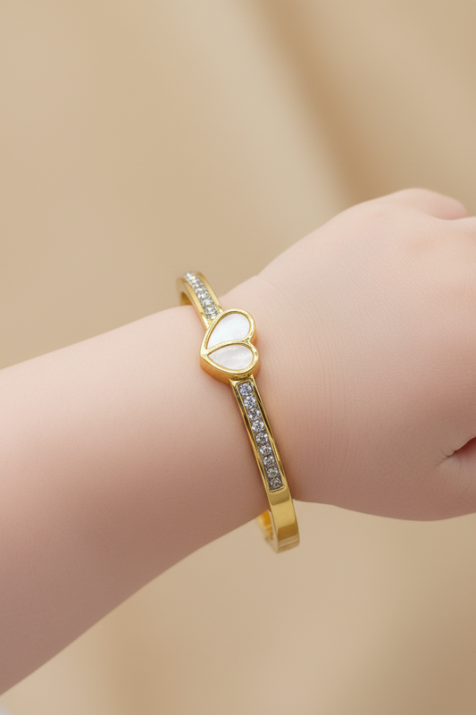 Baby Size Heart Shell Bangle