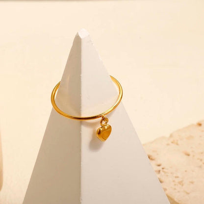 Dainty Heart Charm Ring