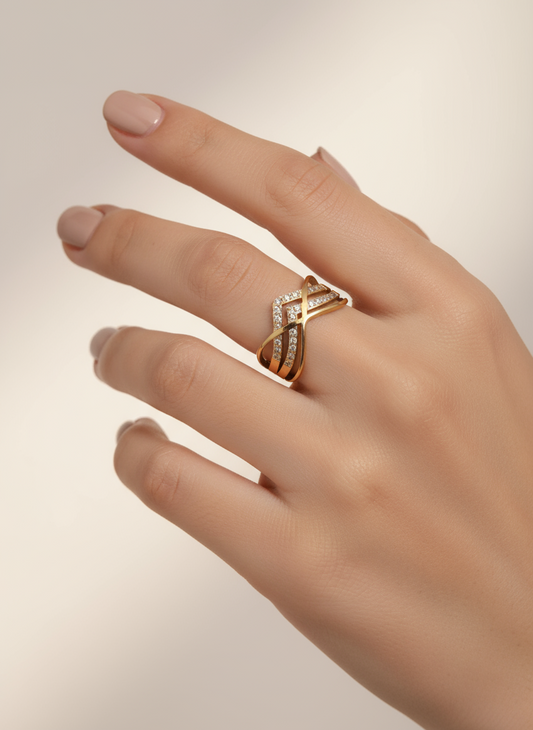 Gilded X-Band Ring