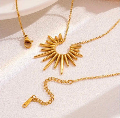 Golden Sunburst Pendant Chain