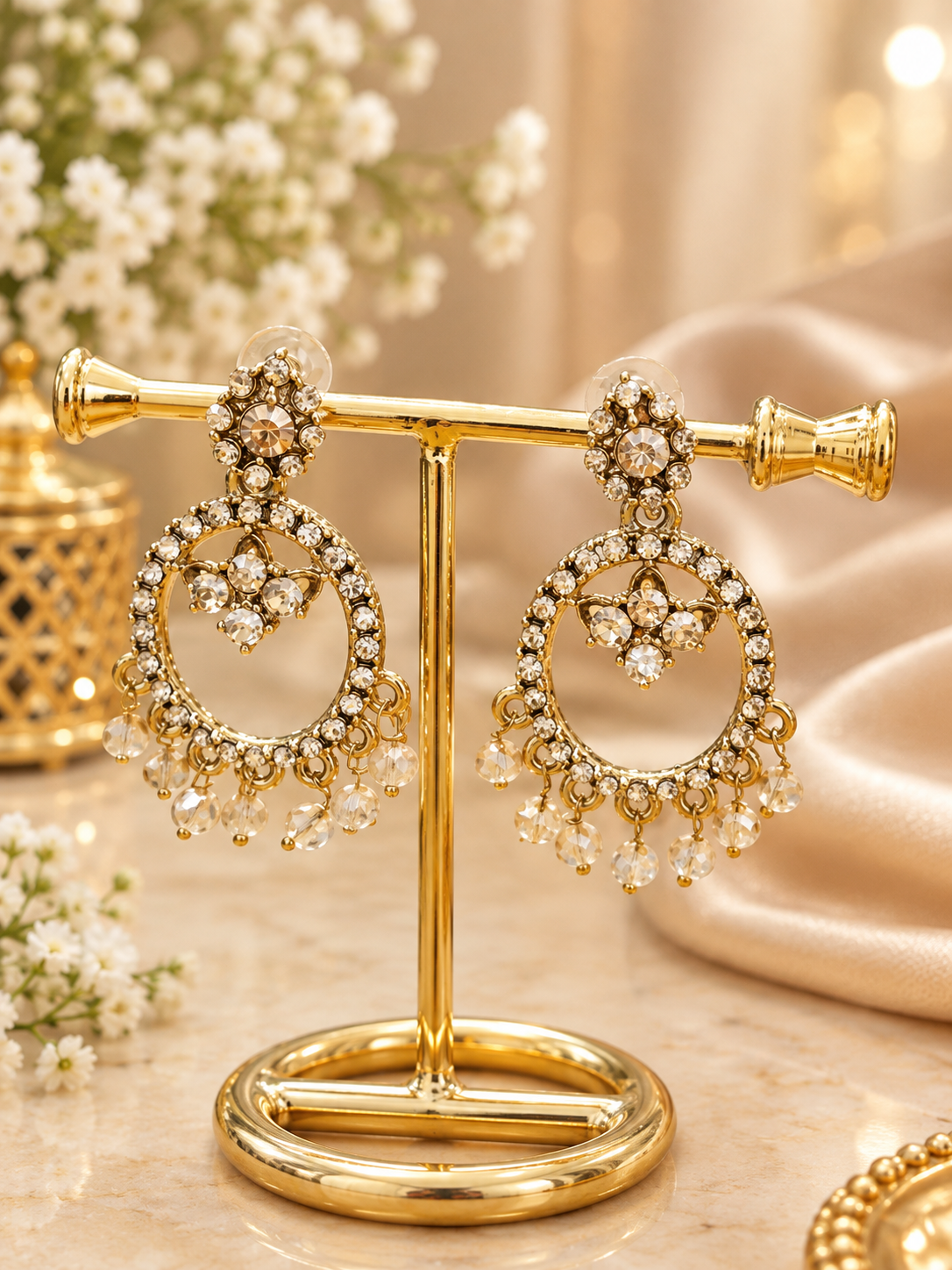 Crystal-Style Teardrop Earrings