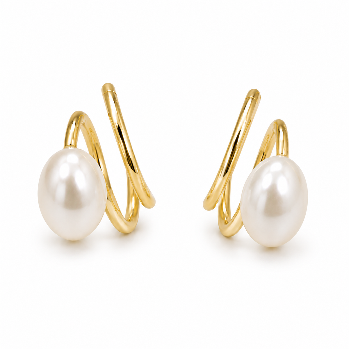 Pearl Accent Gold-Tone Earrings