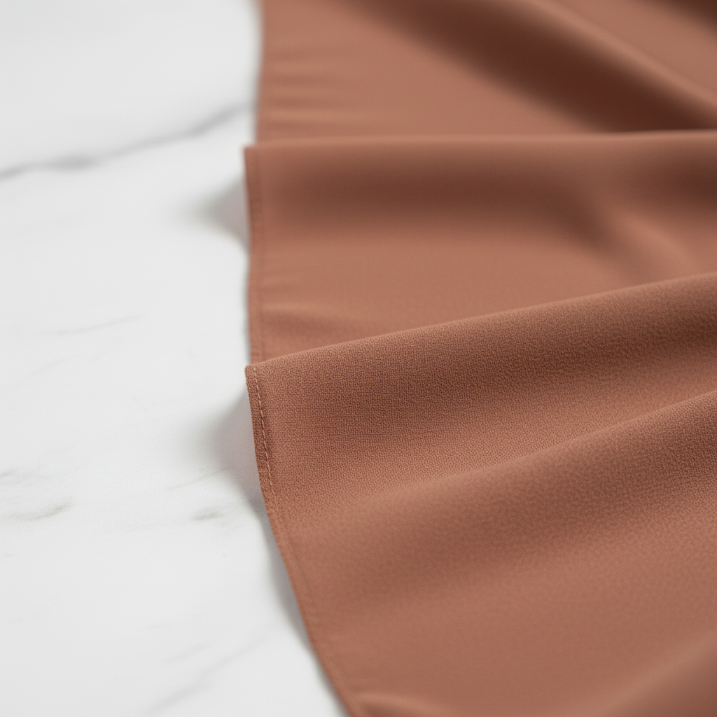 Zera Exclusive Terracotta Hijab fabric texture close-up