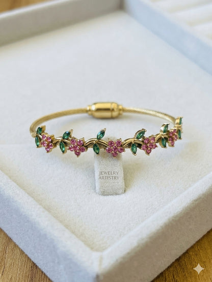 Pink Tulip Vine Bangle