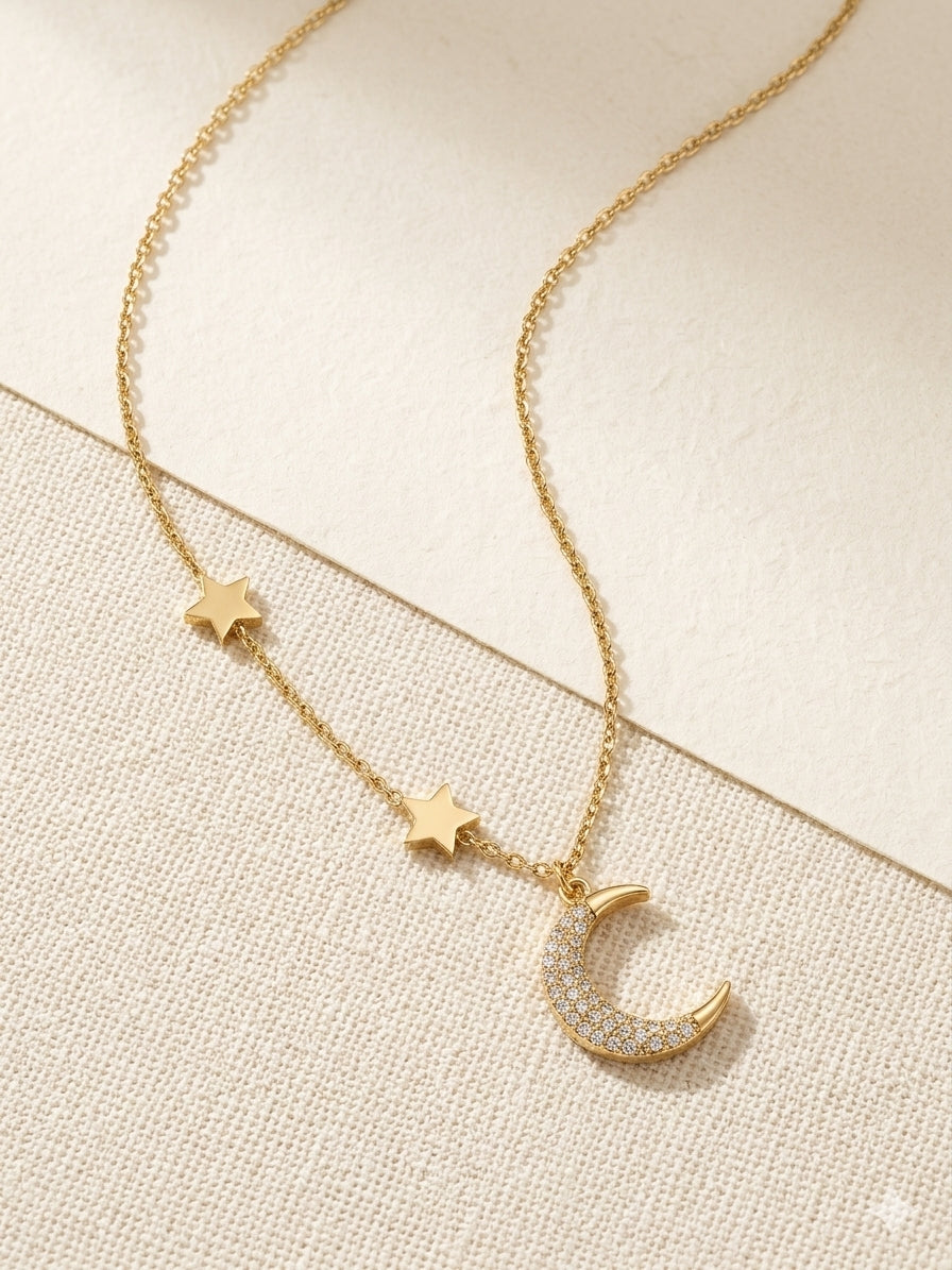 Moon & Stars Pendant Necklace
