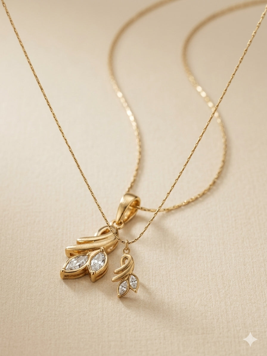 Swirl Leaf Pendant Necklace