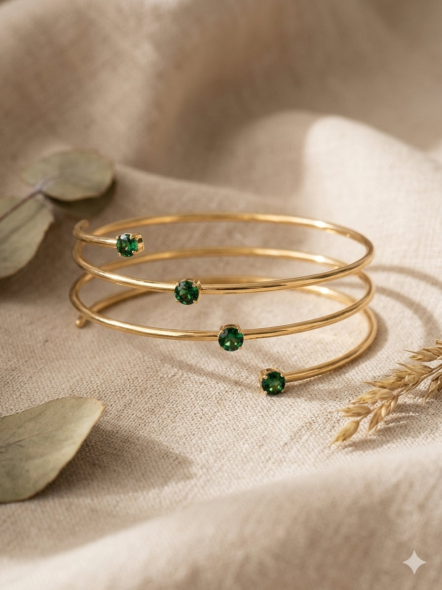 Emerald Green Spiral Bangle