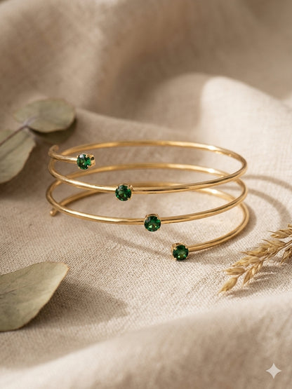 Emerald Green Spiral Bangle