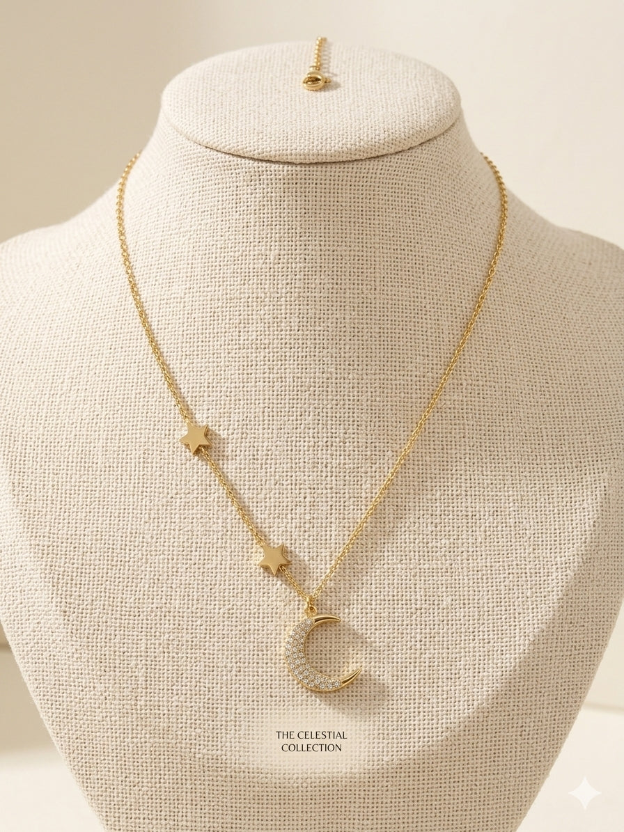 Moon & Stars Pendant Necklace