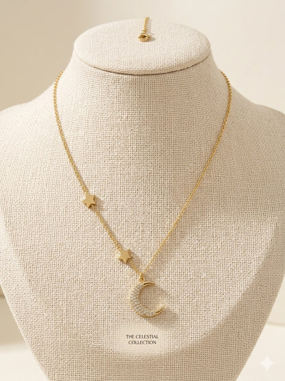 Moon & Stars Pendant Necklace