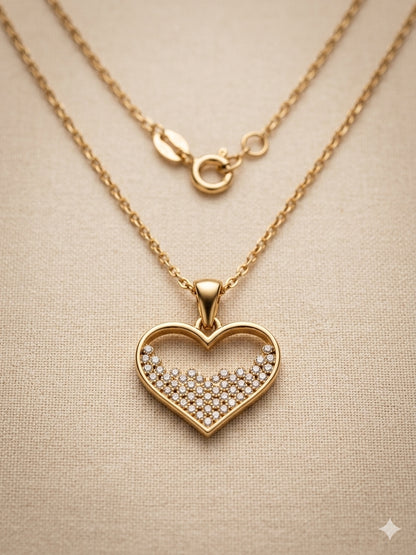 Sparkle Fill Heart Pendant Necklace