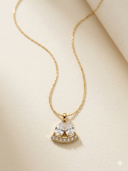 Twin Teardrop Pendant Necklace